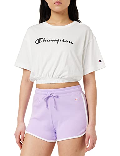 Champion Damen Legacy American Classics Logo Crop Boxy S/S T-Shirt, Weiß, X-Large von Champion