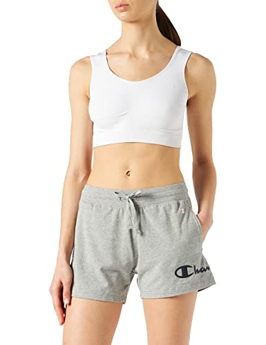 Champion Damen Legacy American Classics Logo Regular Drawstring Bermudas, Grigio Melange Chiaro, M von Champion
