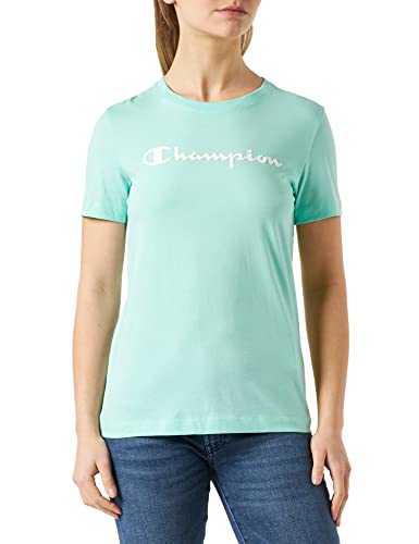 Champion Damen Legacy American Classics Logo Regular S/S T-Shirt, Türkis, XL von Champion