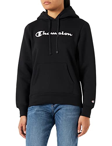 Champion Damen Legacy American Classics Powerblend Fleece Logo Kapuzenpullover, Schwarz, S von Champion