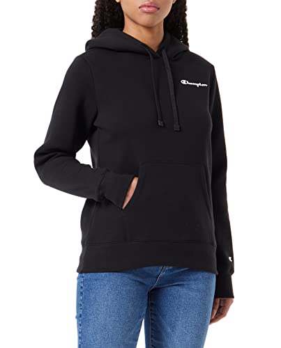 Champion Damen Legacy American Classics Powerblend Fleece Small Logo Hooded Sweatshirt, Nero, L von Champion