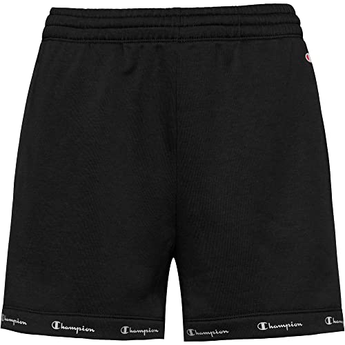 Champion Damen Legacy American Classics Powerblend Terry High Waist Regular Shorts, Schwarz, XXL von Champion