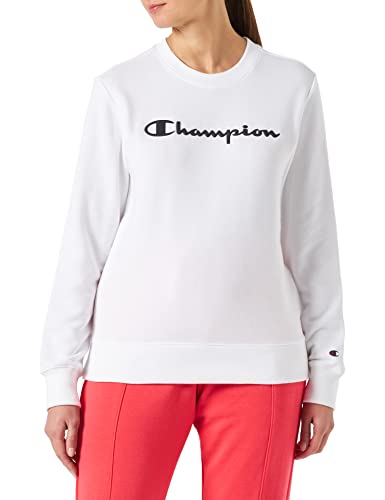 Champion Damen Legacy American Classics Powerblend Terry Logo Crewneck Sweatshirt, Weiß, M von Champion