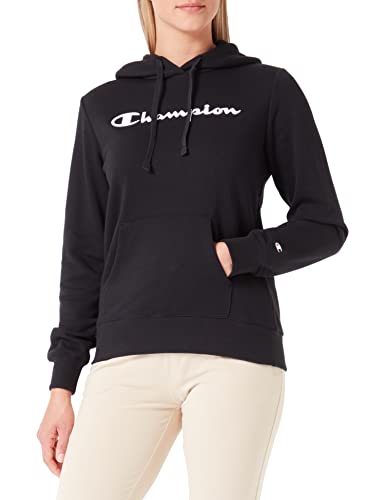 Champion Damen Legacy American Classics Powerblend Terry Logo Kapuzenpullover, Schwarz, XL von Champion