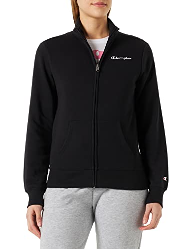 Champion Damen Legacy American Classics Powerblend Terry Small Logo Full-Zip Sweatshirt, Schwarz, M von Champion