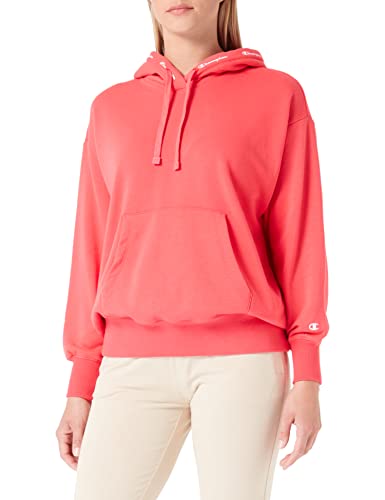 Champion Damen Legacy American Classics Powerblend Terry Tape Logo Oversized Kapuzenpullover, rot, L von Champion