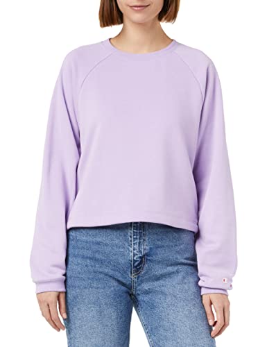 Champion Damen Legacy American Classics Powerblend Terry Taped Logo Boxy Crewneck Sweatshirt, Lavendel, Large von Champion