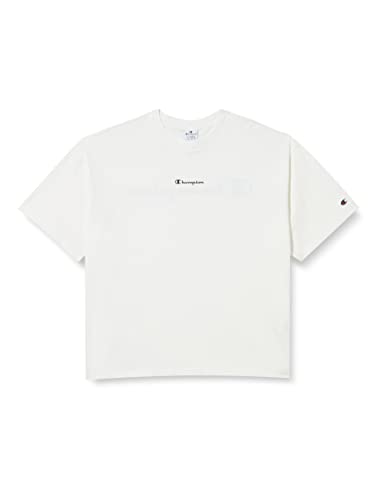 Champion Damen Legacy American Classics Small Logo Oversized S/S T-Shirt, Weiß, X-Large von Champion