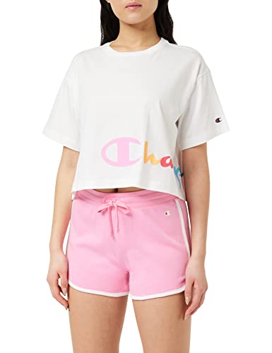 Champion Damen Legacy American Classics Soft Cotton 1x1 Rib Small C-Logo Badehose, Rosa Acceso, XXL von Champion