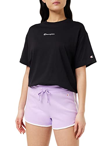 Champion Damen Legacy American Classics Soft Cotton 1x1 Rib Small C-Logo Shorts, Lavendel, XL von Champion