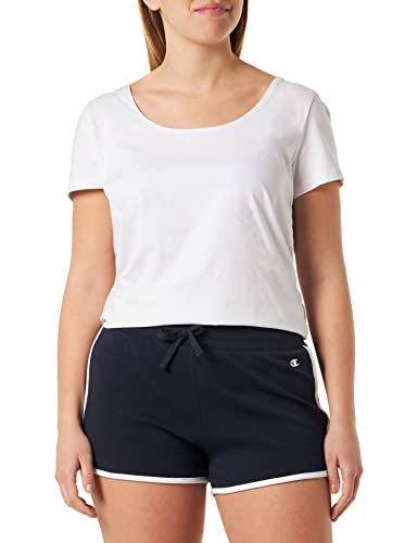 Champion Damen Legacy American Classics Soft Cotton 1x1 Rib Small C-Logo Shorts, Marineblau, XS von Champion