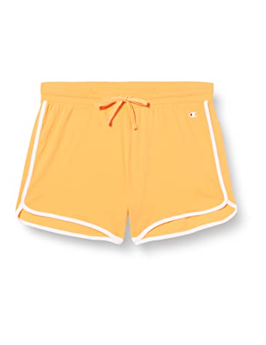 Champion Damen Legacy American Classics Soft Cotton 1x1 Rib Small C-Logo Shorts, Orange, XS von Champion
