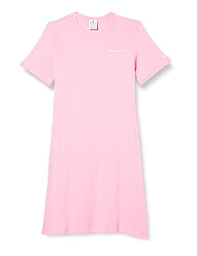 Champion Damen Legacy American Classics Soft Cotton 1x1 Rib Small Logo Slim Kleid, hot pink, L von Champion
