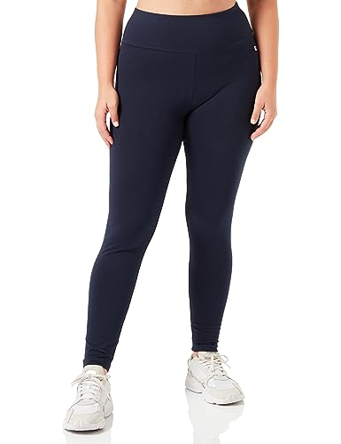 Champion Damen Legacy American Classics W-Cotton Lycra High-Waist Cropped Leggings, Marineblau, L von Champion