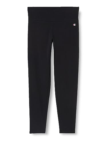 Champion Damen Legacy American Classics W-Cotton Lycra High-Waist Cropped Leggings, Schwarz, M von Champion