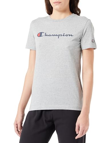 Champion Damen Legacy American Classics W-Light Cotton Jersey S-s Regular Crewneck T-Shirt, Hellgrau meliert, Small von Champion