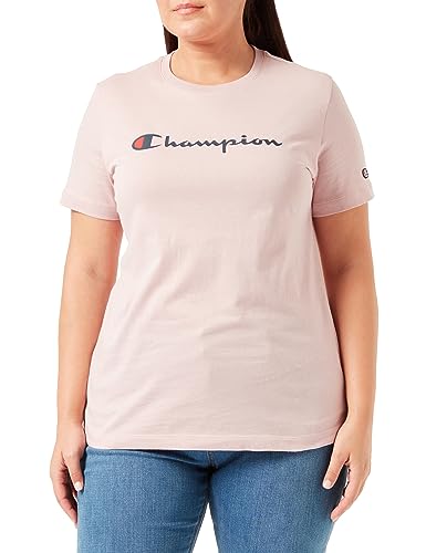 Champion Damen Legacy American Classics W-Light Cotton Jersey S-s Regular Crewneck T-Shirt, Rosa, Small von Champion