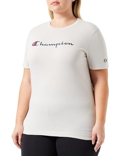 Champion Damen Legacy American Classics W-Light Cotton Jersey S-s Regular Crewneck T-Shirt, Silber grau, X-Large von Champion