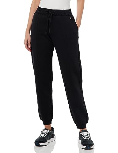 Champion Damen Legacy American Classics W-Light Powerblend Fleece High-Waist Relaxed Rib Cuff Trainingshose, Schwarz, S von Champion