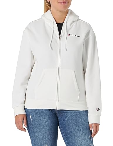 Champion Damen Legacy American Classics W-Light Powerblend Fleece Oversized Full Zip Kapuzenpullover, Off White, M von Champion