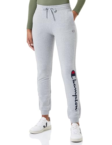 Champion Damen Legacy American Classics W-Maxi-Logo Light Stretch Fleece Rib Cuff Trainingshose, Hellgrau meliert, M von Champion