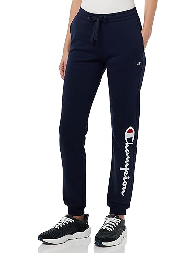 Champion Damen Legacy American Classics W-Maxi-Logo Light Stretch Fleece Rib Cuff Trainingshose, Marineblau, L von Champion