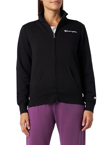 Champion Damen Legacy American Classics W-Script Logo Light Powerblend Fleece Full Zip High-Neck Sweatshirt, Schwarz, XL von Champion