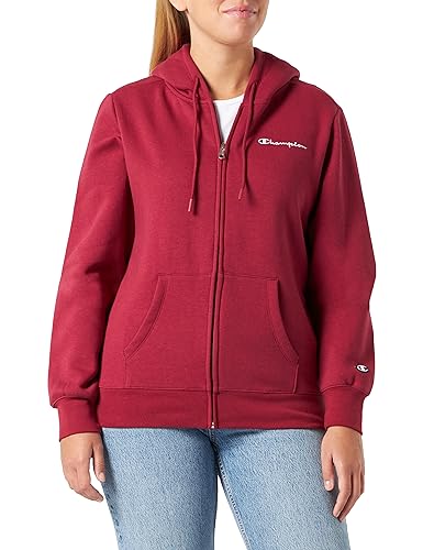 Champion Damen Legacy American Classics W-Script Logo Light Powerblend Fleece Full Zip Kapuzenpullover, Rot Tbr, XL von Champion