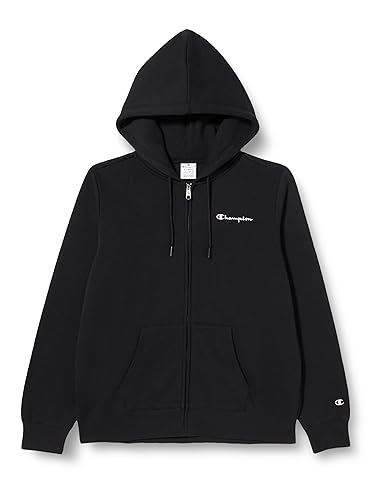 Champion Damen Legacy American Classics W-Script Logo Light Powerblend Fleece Full Zip Kapuzenpullover, Schwarz, L von Champion