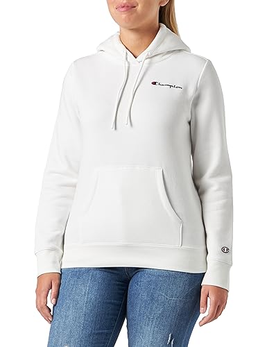 Champion Damen Legacy American Classics W-Script Logo Light Powerblend Fleece Kapuzenpullover, Off White, L von Champion