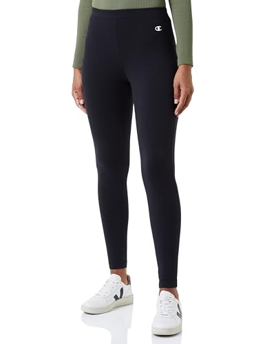 Champion Damen Legacy Basics W-Cotton Lycra High-Waist Leggings, Schwarz, L von Champion