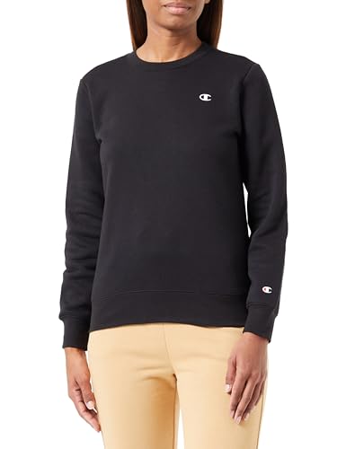 Champion Damen Legacy Basics W-Light Powerblend Fleece Crewneck Sweatshirt, Schwarz, S von Champion