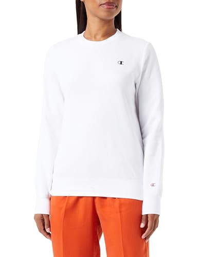 Champion Damen Legacy Basics W-Light Powerblend Fleece Crewneck Sweatshirt, Weiß, S von Champion