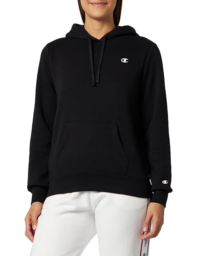 Champion Damen Legacy Basics W-Light Powerblend Fleece Kapuzenpullover, Schwarz, M von Champion