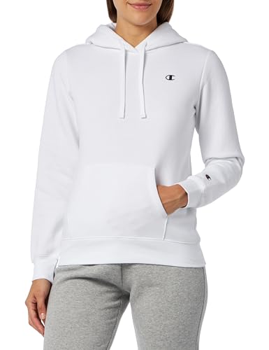 Champion Damen Legacy Basics W-Light Powerblend Fleece Kapuzenpullover, Weiß, S von Champion