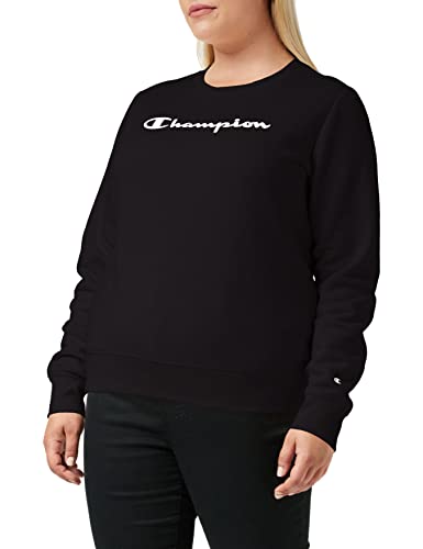 Champion Damen Legacy - Classic Logo Crewneck Sweatjacke, Schwarz, L von Champion