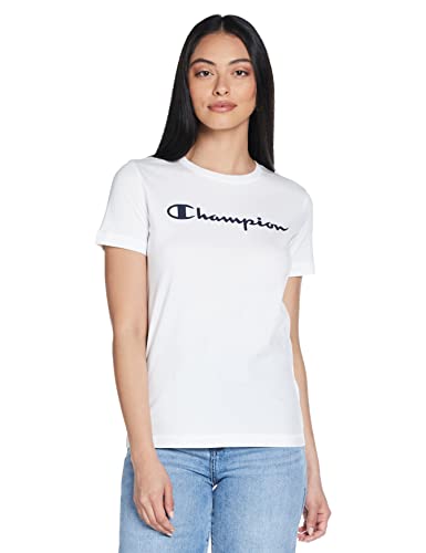 Champion Damen T-Shirt Legacy - Classic Logo S/S, Weiß, XS von Champion