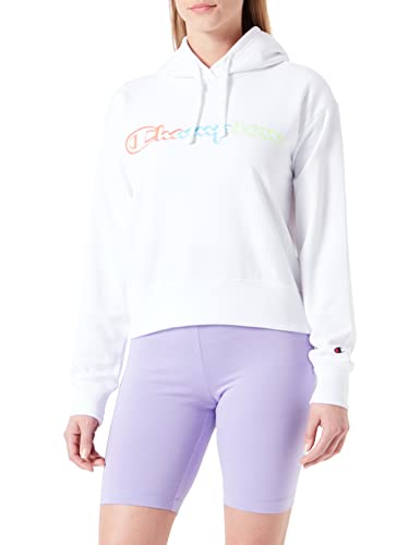 Champion Damen Legacy Color Ground Powerblend Logo Boxy Kapuzenpullover, Weiß, M von Champion