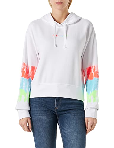 Champion Damen Legacy Color Ground Powerblend Small Logo Boxy Kapuzenpullover, Weiß, M von Champion