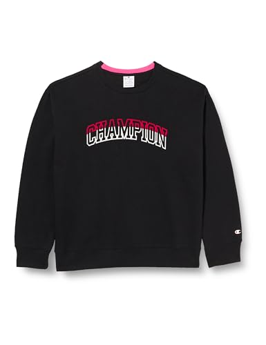 Champion Damen Legacy Color Punch W-Light Powerblend Fleece Crewneck Sweatshirt, Schwarz, M von Champion