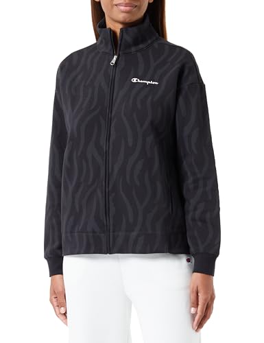 Champion Damen Legacy Easywear 2.0W-Light Powerblend Fleece All-Over High-Neck Full Zip Sweatshirt, Schwarz, S von Champion