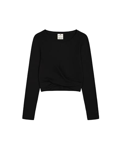 Champion Damen Legacy Emotional Dance W (117435) -Soft Cotton 1x1 Rib (190gr) Ls Crop Crewneck Langarmshirt, Schwarz (KK001), M von Champion