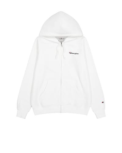 Champion Damen Legacy Graphic Shop W (117652) -Light Soft Compact Powerblend Fleece Full-Zip Sweatshirt, Weiß (WW001), S von Champion