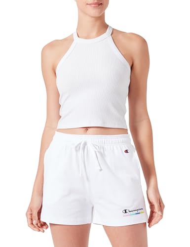 Champion Damen Legacy Graphic Shop W-Pro-Jersey High-Waist Shorts, Weiß, L von Champion