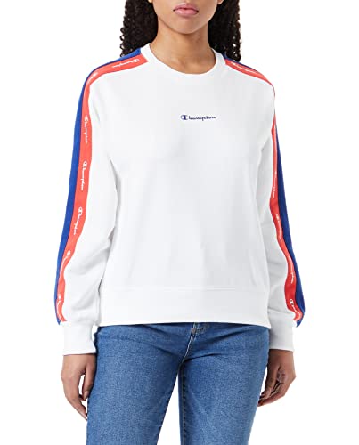 Champion Damen Legacy Heritage Block Powerblend Boxy Crewneck Hoodie, Bianco, S von Champion