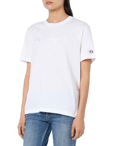 Champion Damen Legacy Icons Tonal Logo W-Relaxed S/S Crewneck T-Shirt, Weiß, X-Large von Champion
