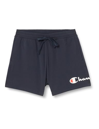 Champion Damen Legacy Icons W-Contrast Logo Cotton Lycra Shorts, Marineblau, XS von Champion