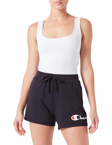 Champion Damen Legacy Icons W-Contrast Logo Cotton Lycra Shorts, Schwarz, S von Champion