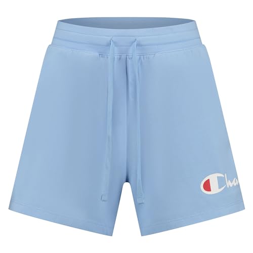 Champion Damen Legacy Icons W-Contrast Logo Cotton Lycra Shorts, himmelblau, XL von Champion