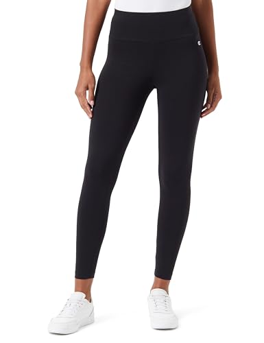 Champion Damen Legacy Icons W-Cotton Lycra High Waist Crop Leggings, Schwarz, L von Champion